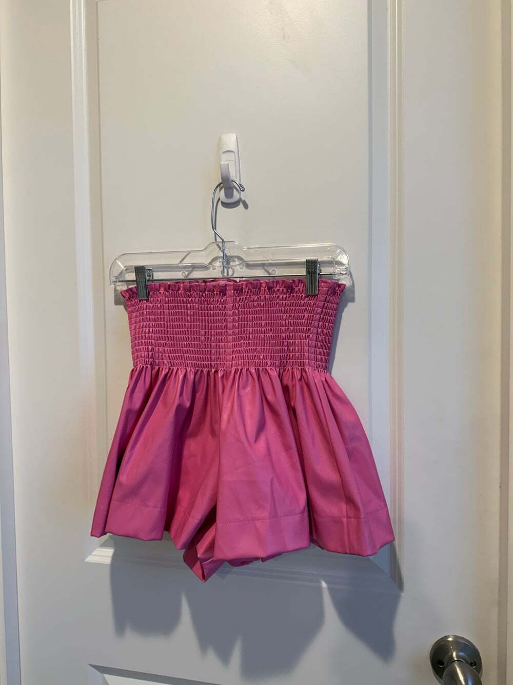 Queen of Sparkles XS Hot Pink High Rise Faux Leather Shorts